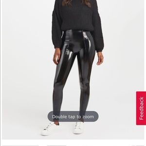 SPANX Faux Patent Leather Leggings - Medium Petite